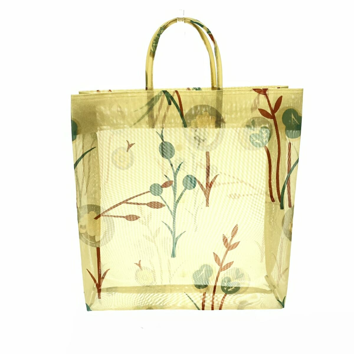 Miu Miu tote bag yellow mesh botanical pattern vintage ladies bag