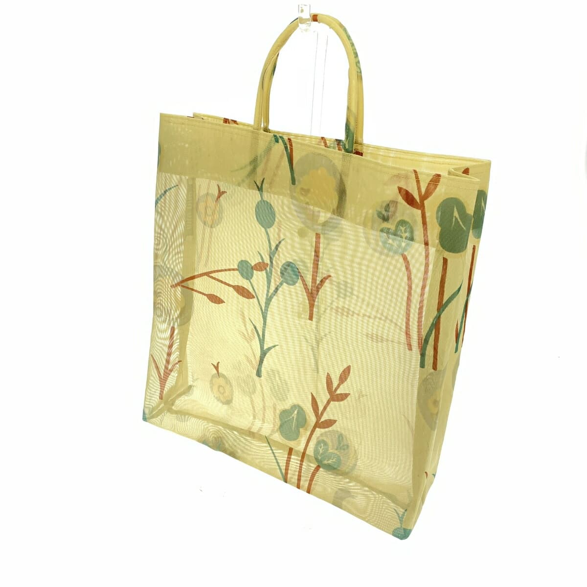 Miu Miu tote bag yellow mesh botanical pattern vintage ladies bag 3