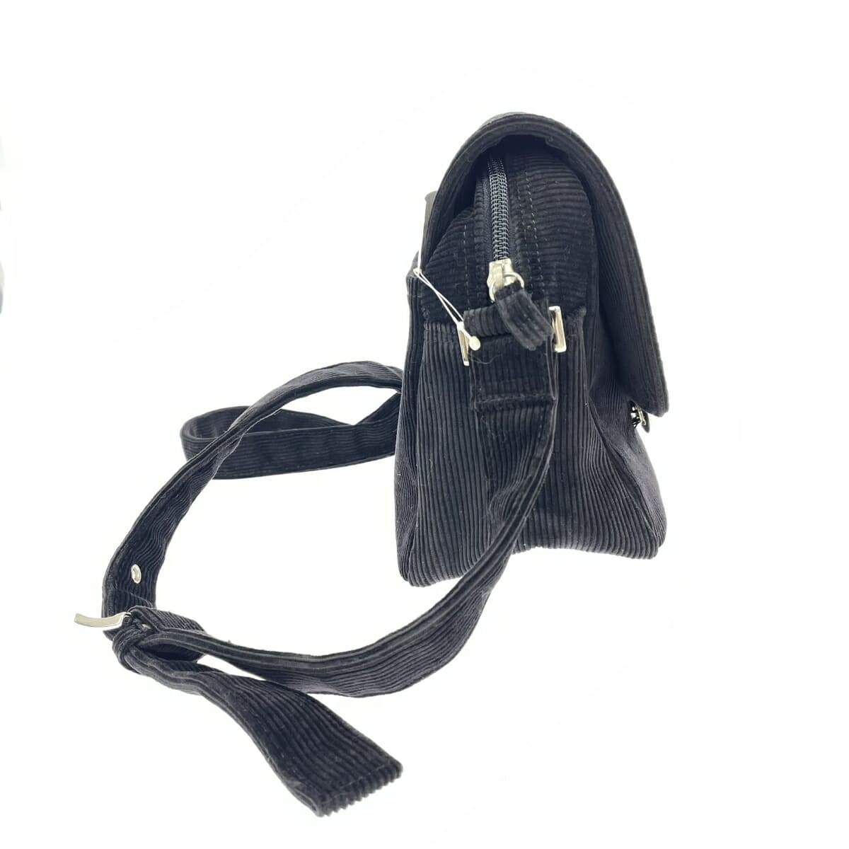 agnes b. Agnes B. shoulder bag black corduroy women's crossbody bag 2