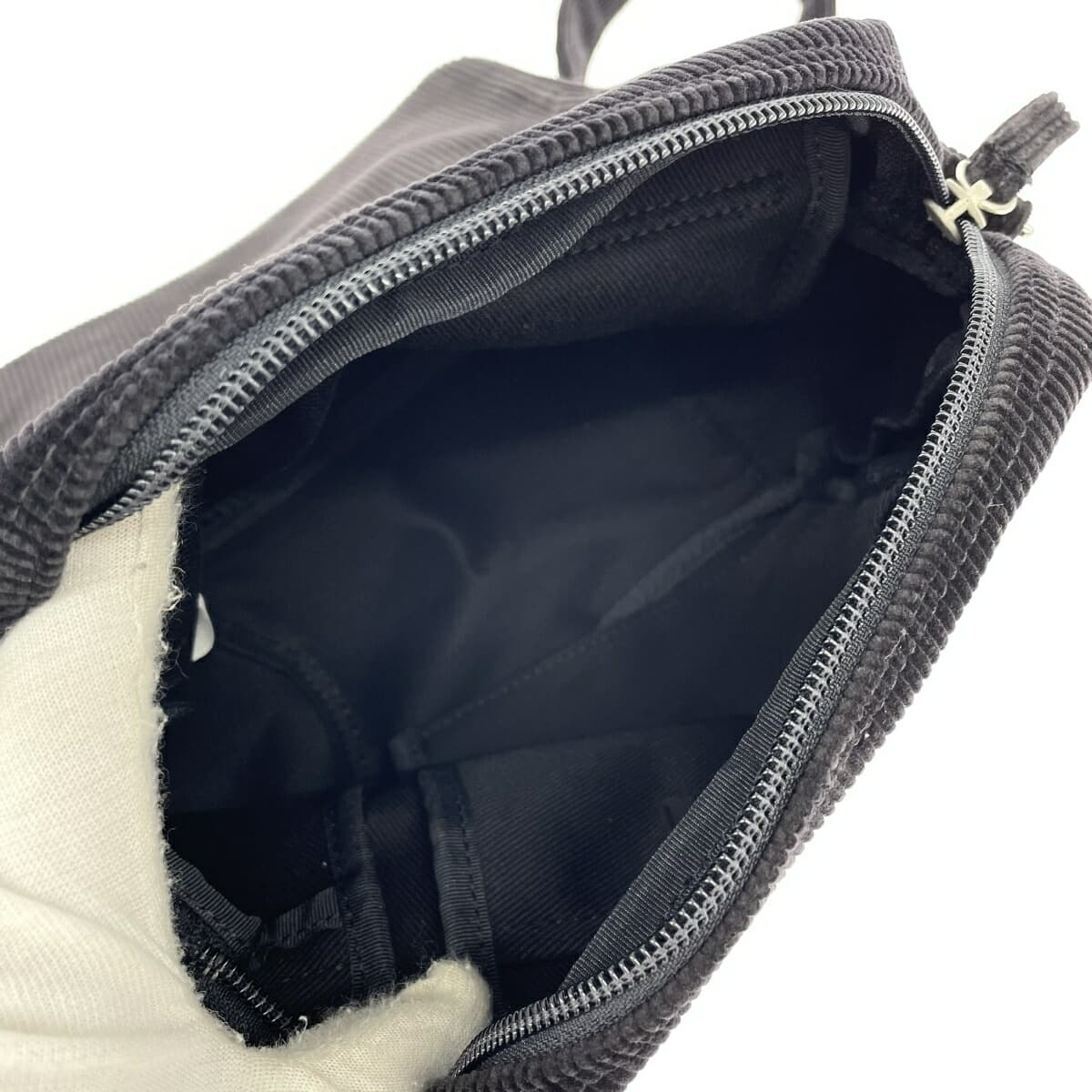 agnes b. Agnes B. shoulder bag black corduroy women's crossbody bag 5