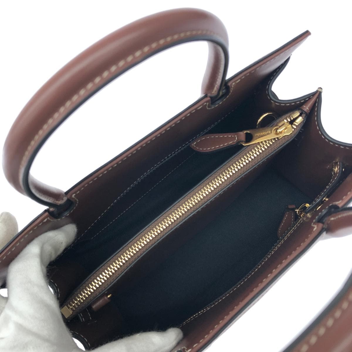 BURBERRY LONDON Burberry London Title Mini 2WAY Bag Excellent Condition 8025267 Beige Leather Vintage Check Women's Multi-functional 6