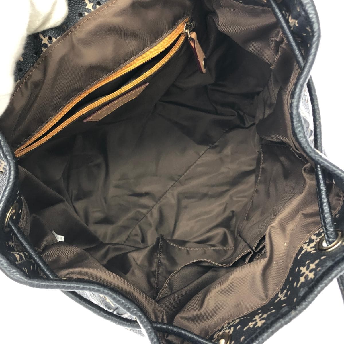 Russet Rassit Backpack Black PVC Monogram Punching Women's Backpack Bag 5