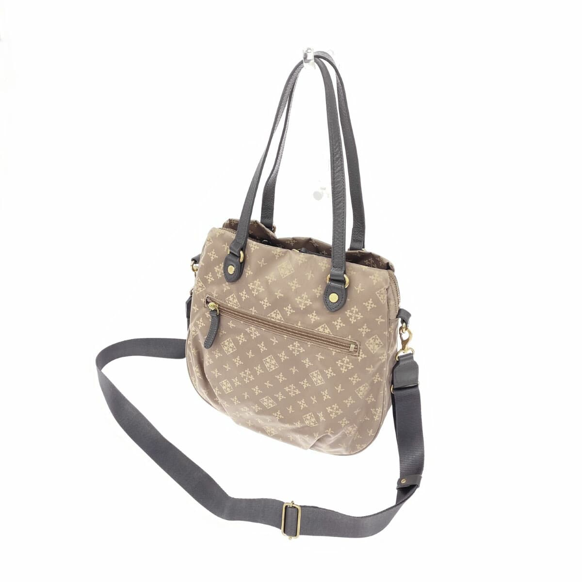 russet Lattice 2WAY Tote Bag Beige Nylon Monogram Ladies bag 3