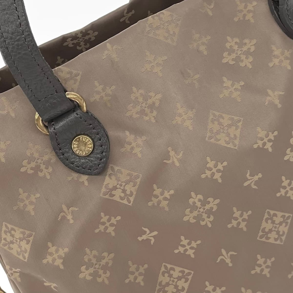 russet Lattice 2WAY Tote Bag Beige Nylon Monogram Ladies bag 5