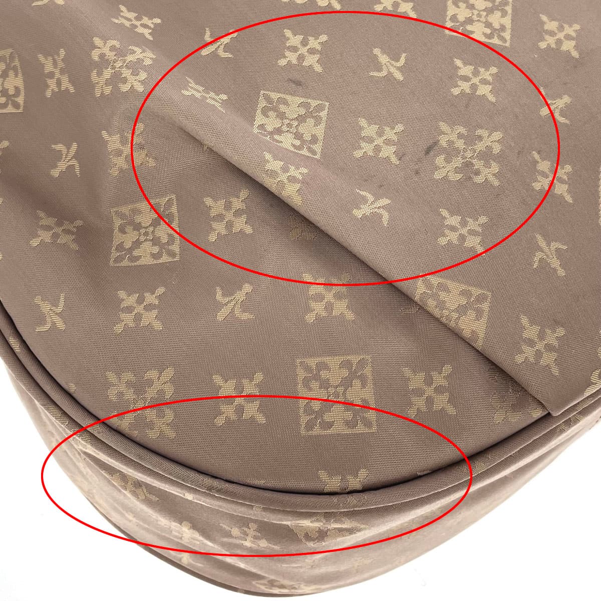 russet Lattice 2WAY Tote Bag Beige Nylon Monogram Ladies bag 8