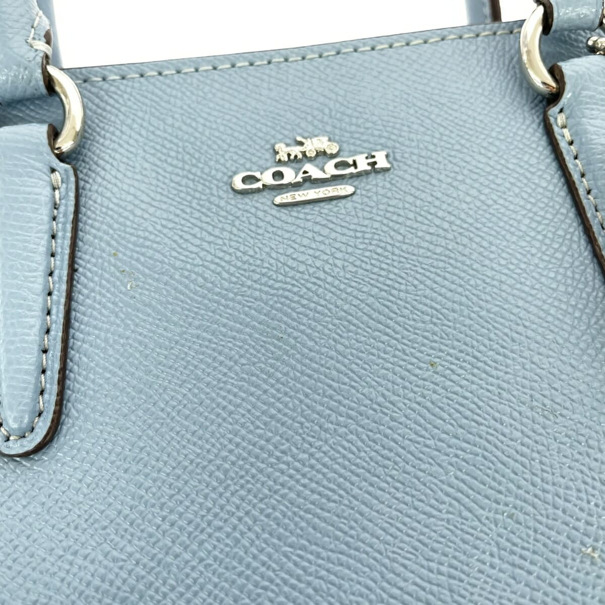 COACH 2WAY Handbag 2WAY Bag F44962 Blue Leather Women's Multifunctional Bag Carry-All Light Blue 10