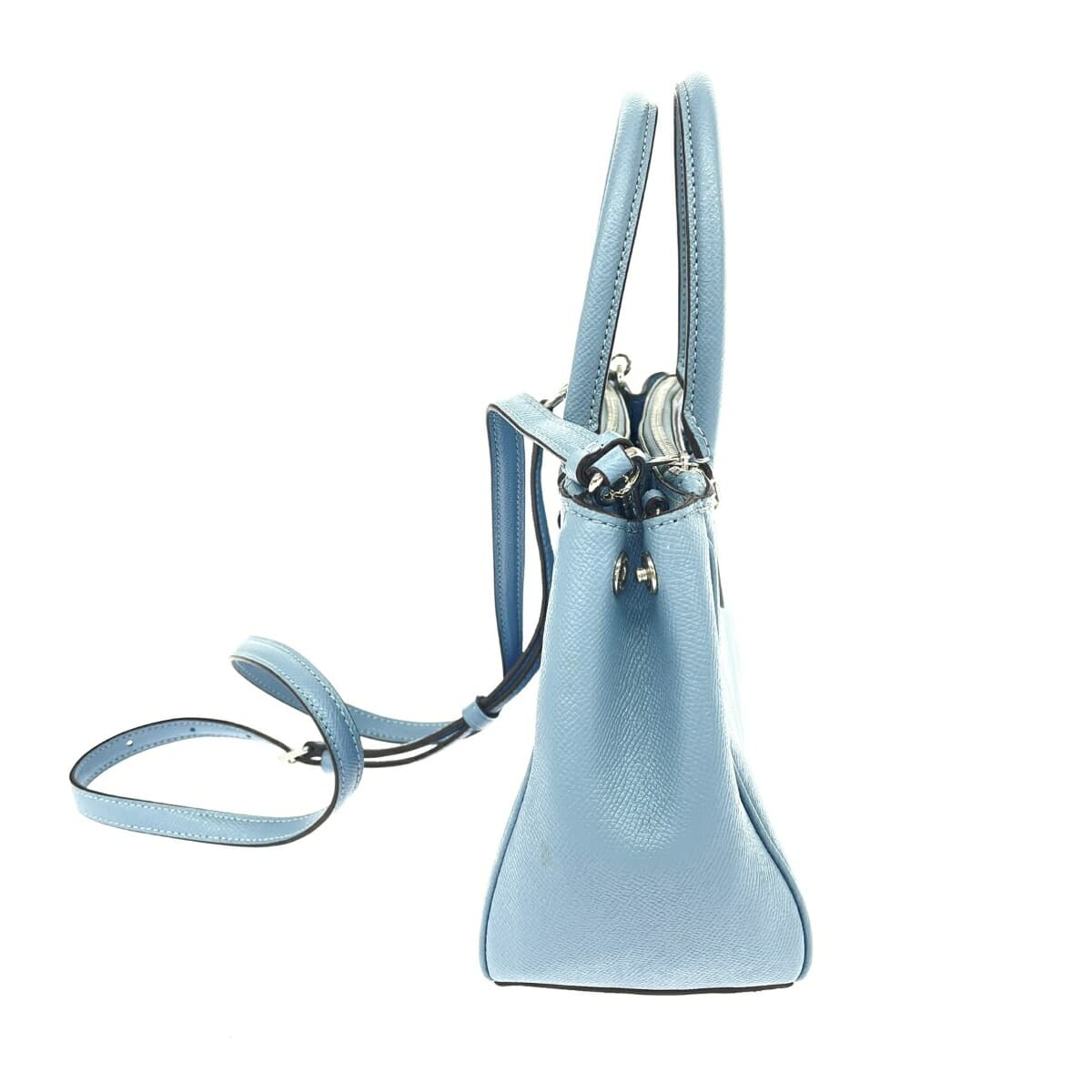 COACH 2WAY Handbag 2WAY Bag F44962 Blue Leather Women's Multifunctional Bag Carry-All Light Blue 2