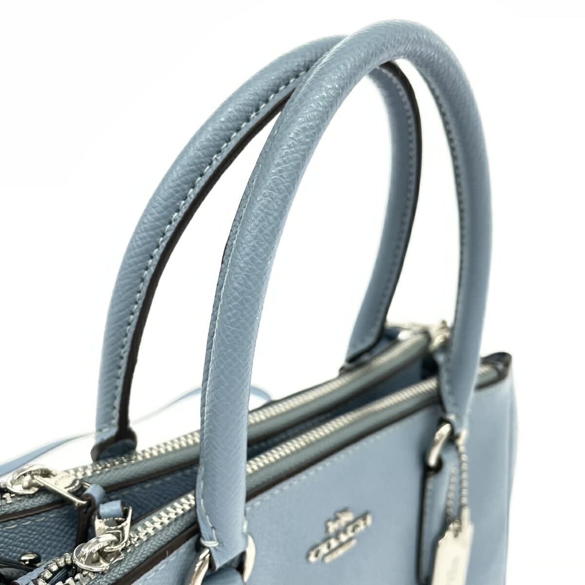 COACH 2WAY Handbag 2WAY Bag F44962 Blue Leather Women's Multifunctional Bag Carry-All Light Blue 4