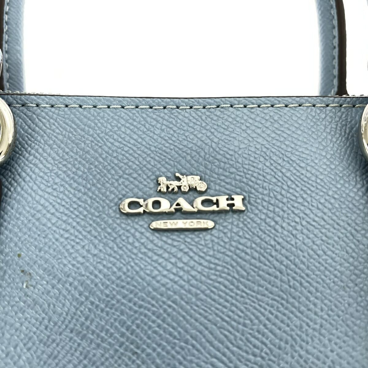 COACH 2WAY Handbag 2WAY Bag F44962 Blue Leather Women's Multifunctional Bag Carry-All Light Blue 6