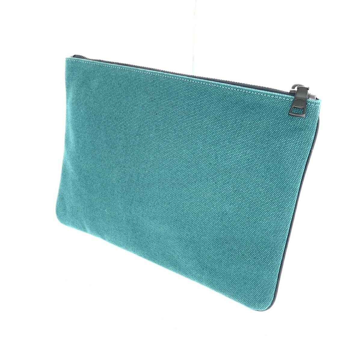 COACH clutch bag in good condition C7948G green canvas logo ladies second bag bag purse emerald 3