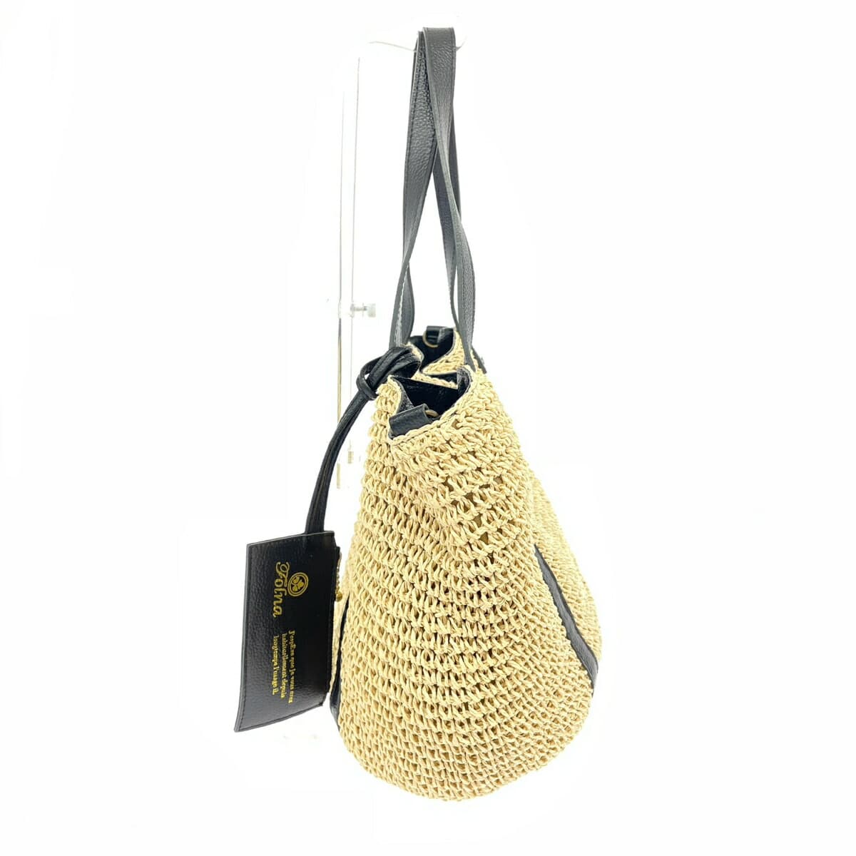 Folna Paper Leather Handle Tote Bag in Good Condition Beige Basket Women's Beauty & Youth United Arrows Exclusive 2