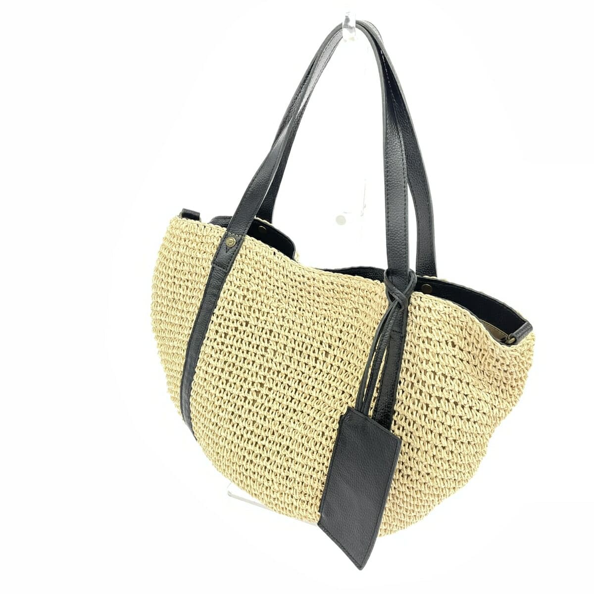 Folna Paper Leather Handle Tote Bag in Good Condition Beige Basket Women's Beauty & Youth United Arrows Exclusive 3