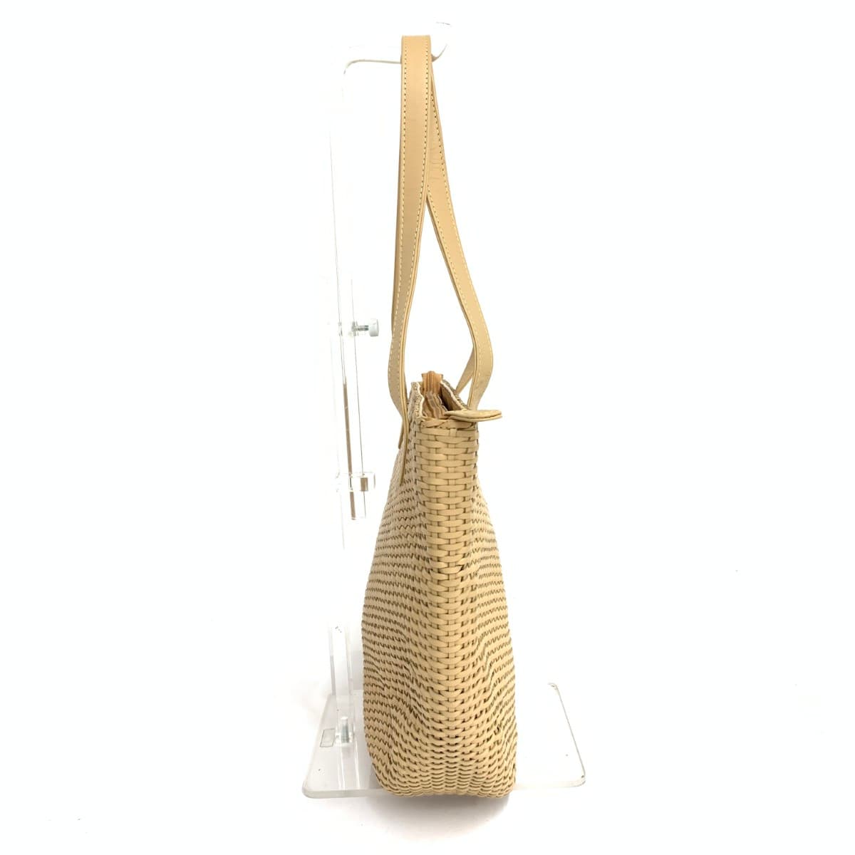 Fresca (Ginza Yoshinoya) Fresca Tote Bag Beige Leather Woven Women's Bag 2