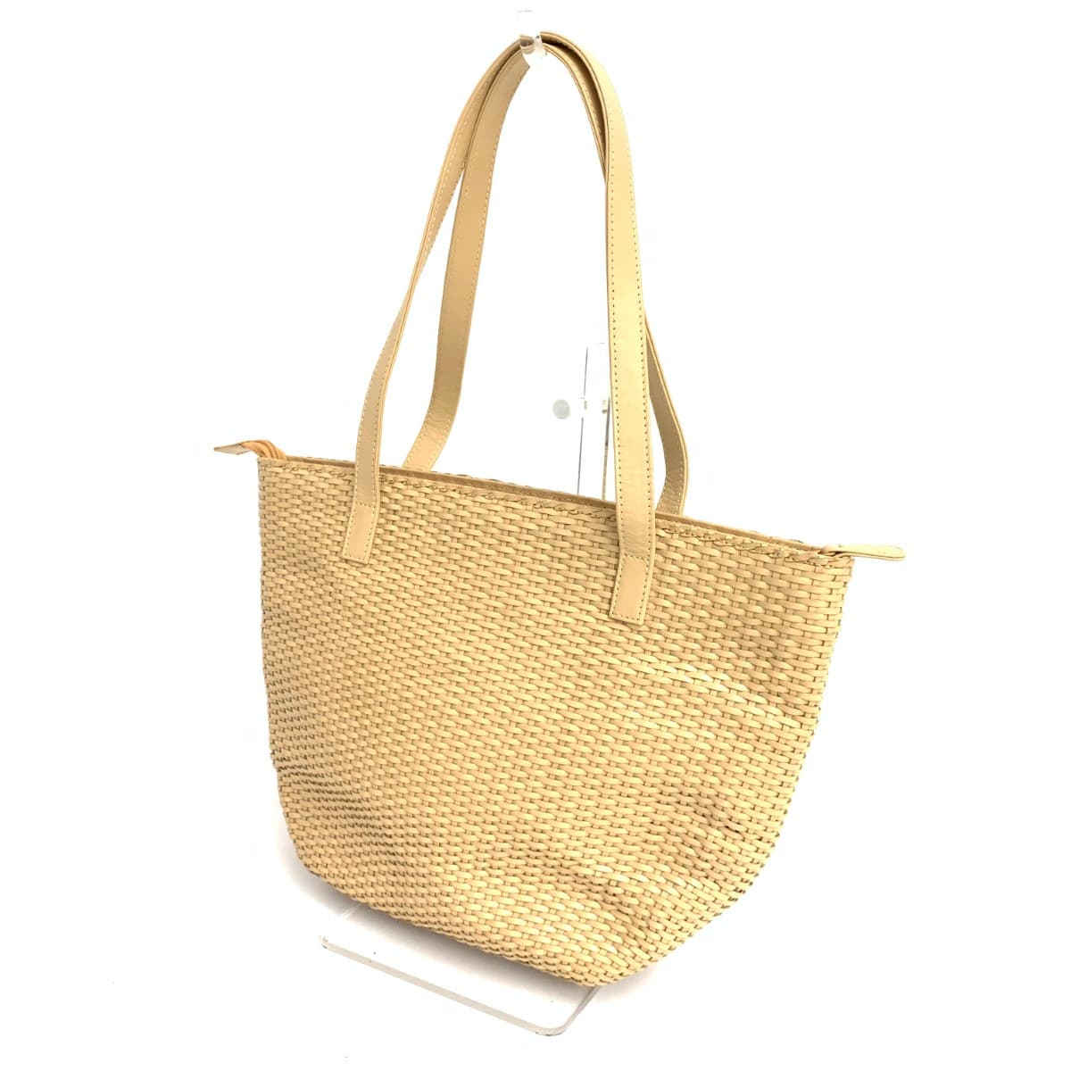 Fresca (Ginza Yoshinoya) Fresca Tote Bag Beige Leather Woven Women's Bag 3