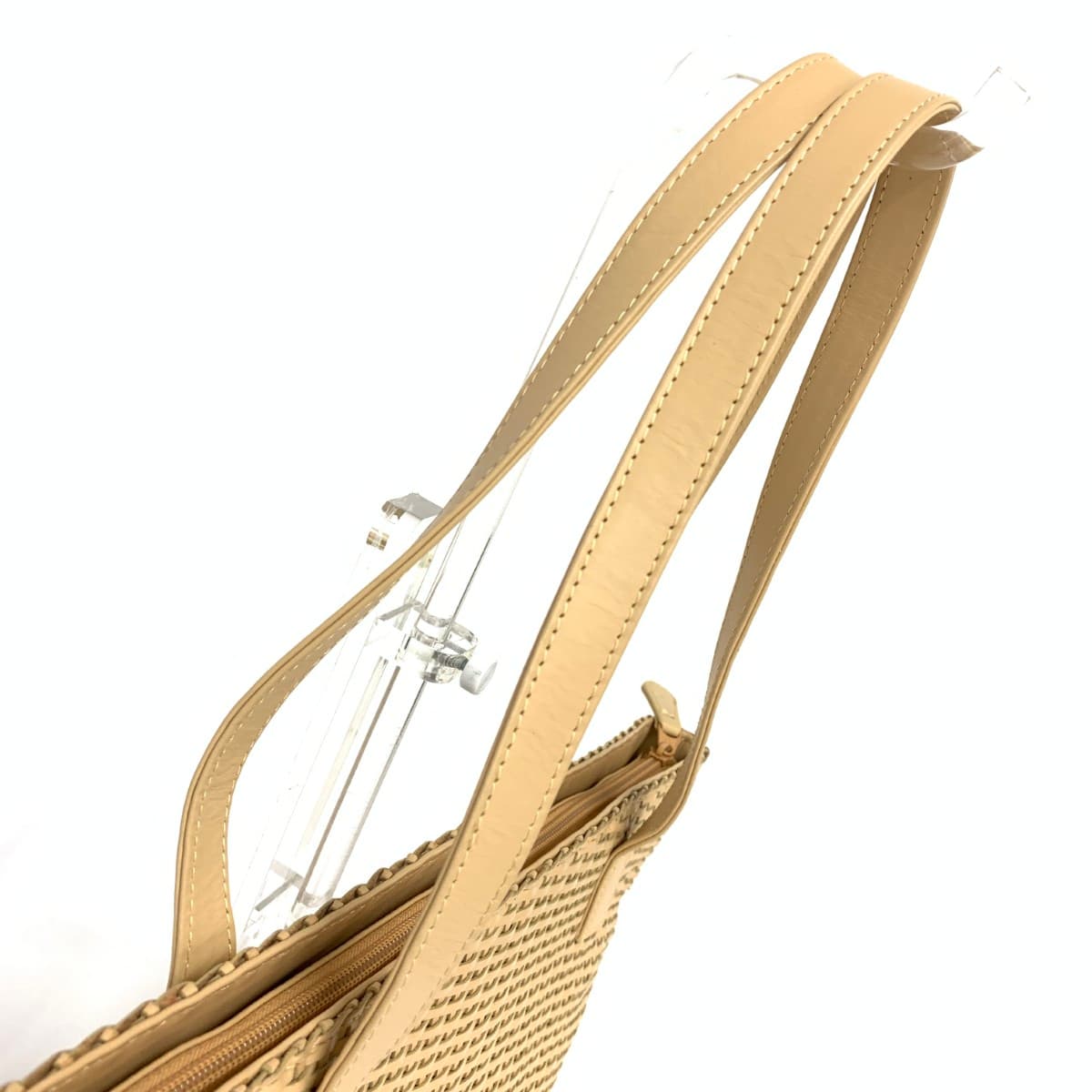 Fresca (Ginza Yoshinoya) Fresca Tote Bag Beige Leather Woven Women's Bag 4