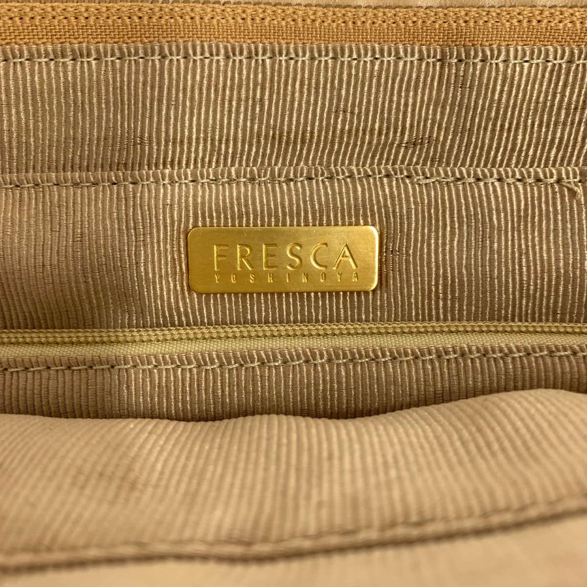 Fresca (Ginza Yoshinoya) Fresca Tote Bag Beige Leather Woven Women's Bag 7