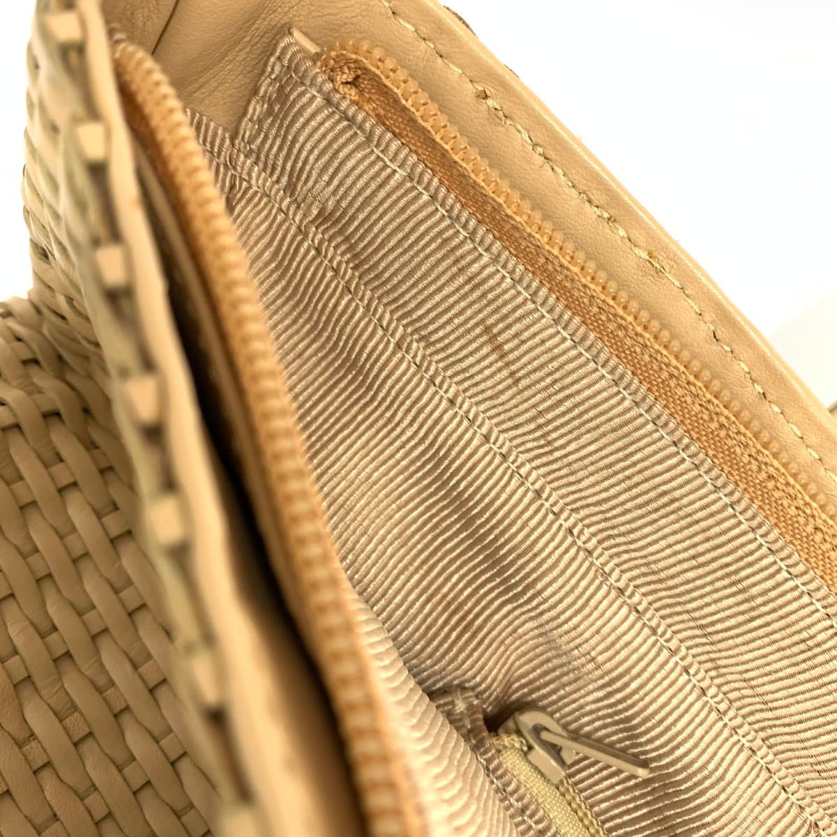 Fresca (Ginza Yoshinoya) Fresca Tote Bag Beige Leather Woven Women's Bag 8