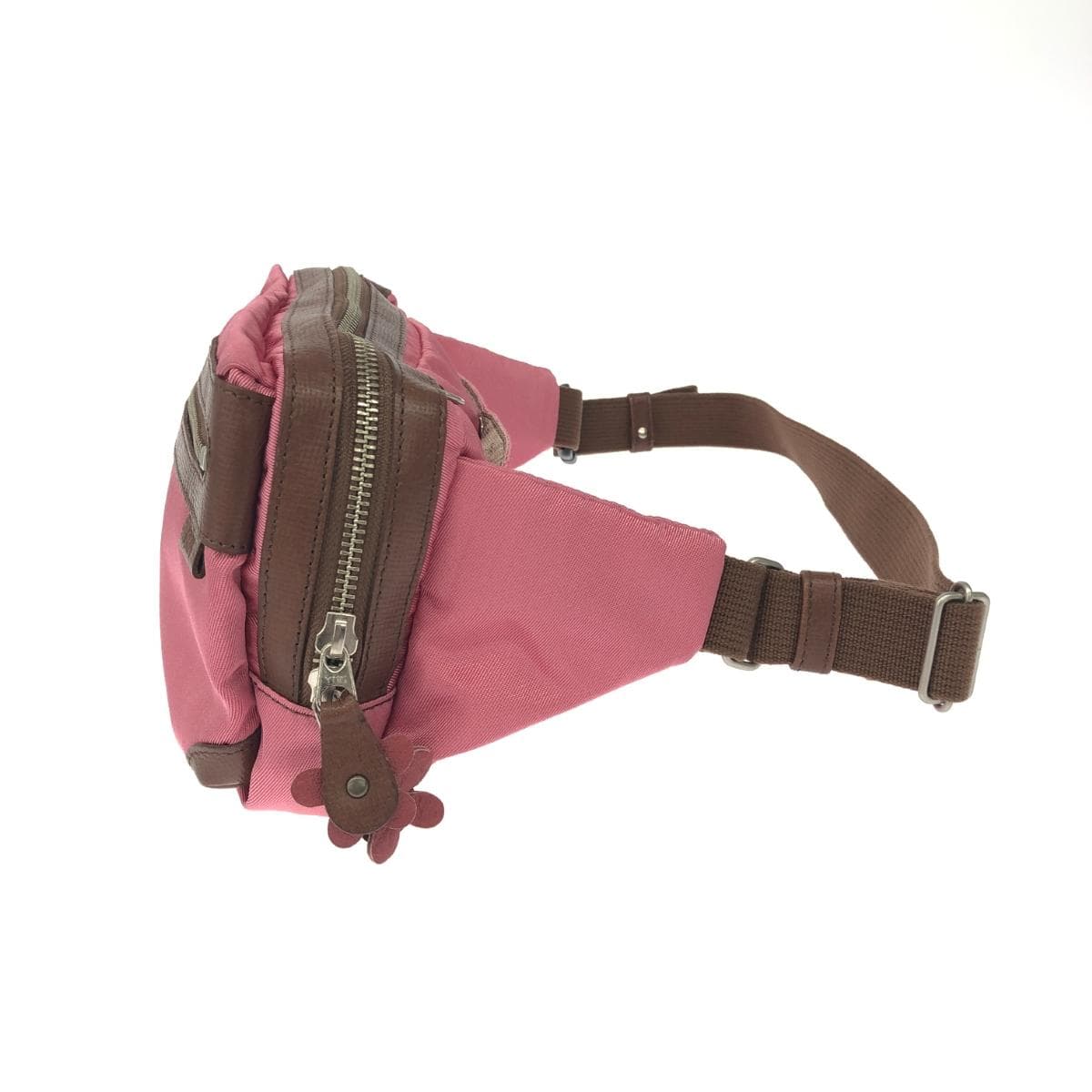 IBIZA Ibiza Body Bag Pink Nylon x Leather Women's Waist Pouch Bag 2