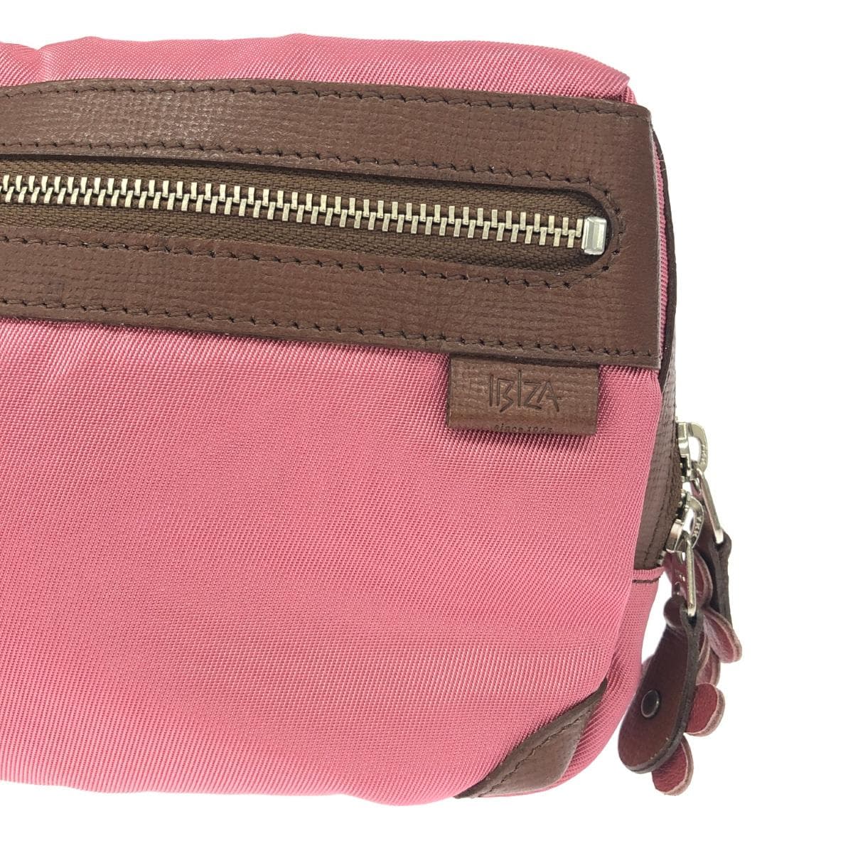 IBIZA Ibiza Body Bag Pink Nylon x Leather Women's Waist Pouch Bag 6