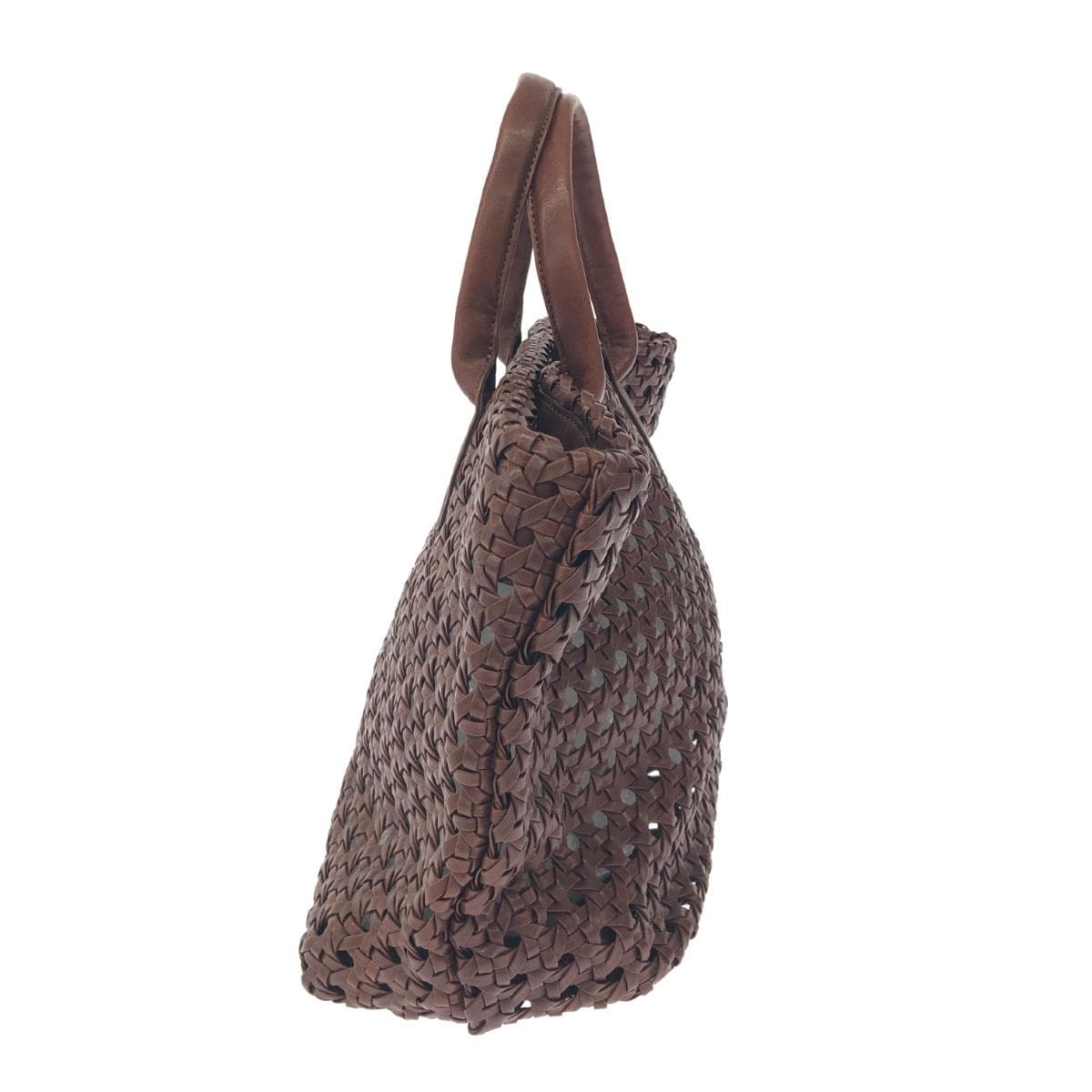 IBIZA Ibiza Artesania Handbag Brown Leather Mesh Women's Bag 2