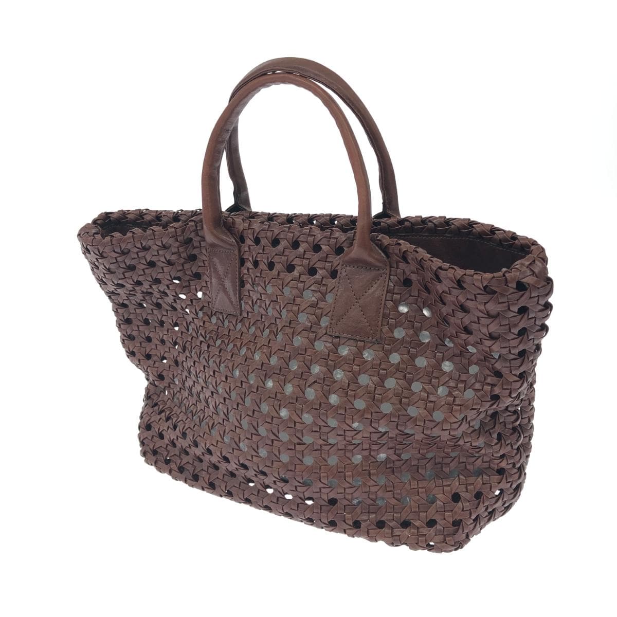 IBIZA Ibiza Artesania Handbag Brown Leather Mesh Women's Bag 3