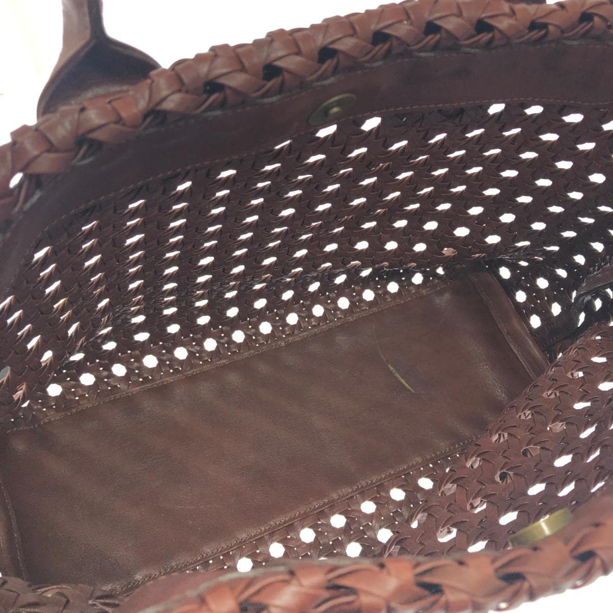 IBIZA Ibiza Artesania Handbag Brown Leather Mesh Women's Bag 6