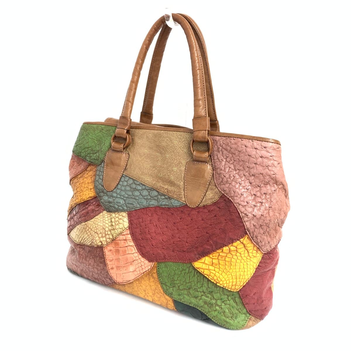 IBIZA Ibiza Tote Bag Good Condition Multi-Color Multi-Leather Patchwork Women's Bag 3