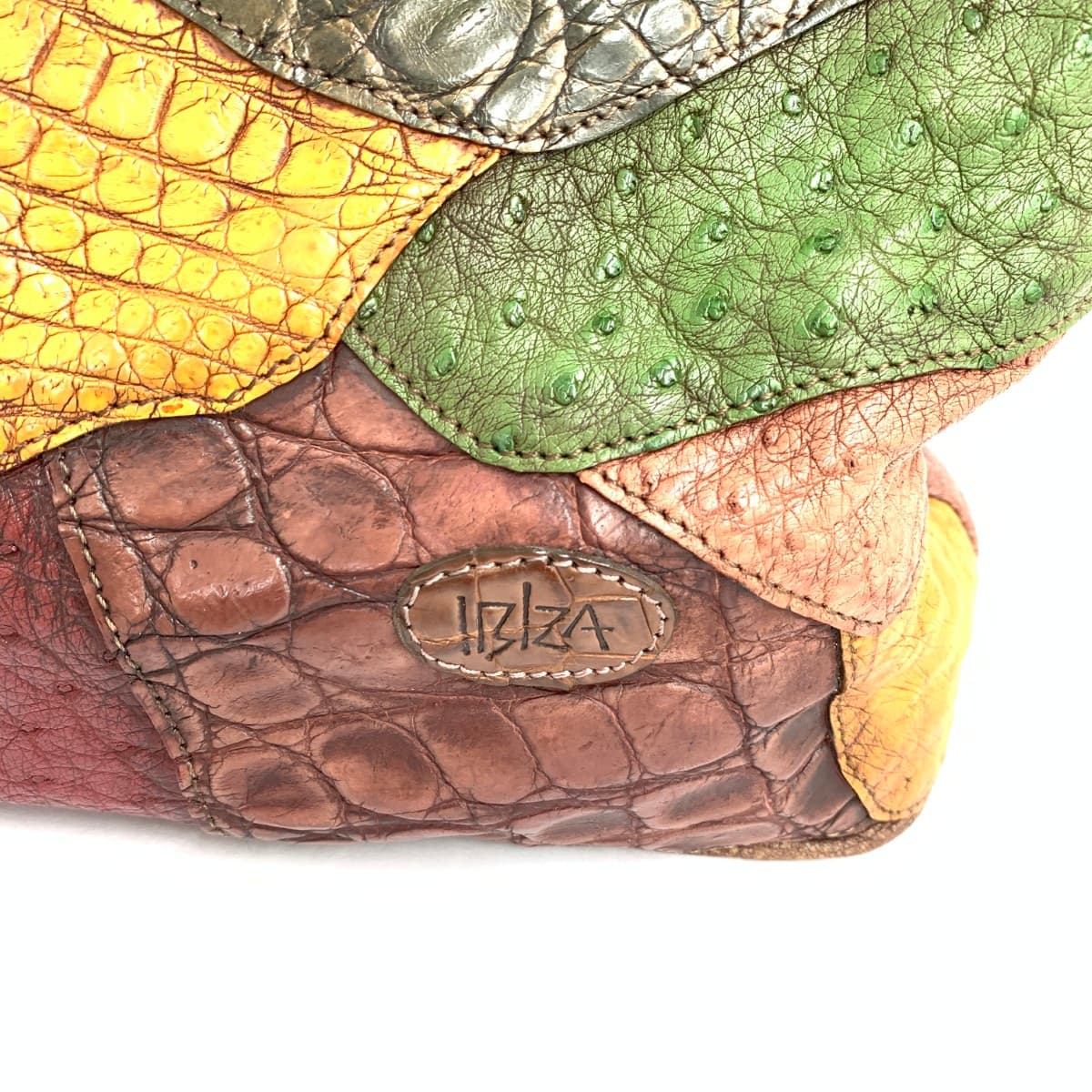 IBIZA Ibiza Tote Bag Good Condition Multi-Color Multi-Leather Patchwork Women's Bag 6