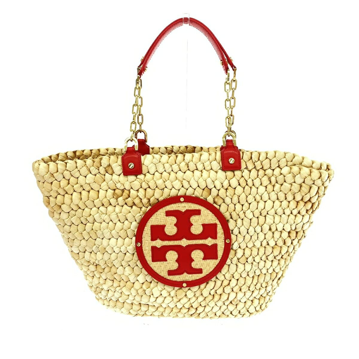 TORYBURCH Tote Bag Good Condition Red/Beige Women's Bag