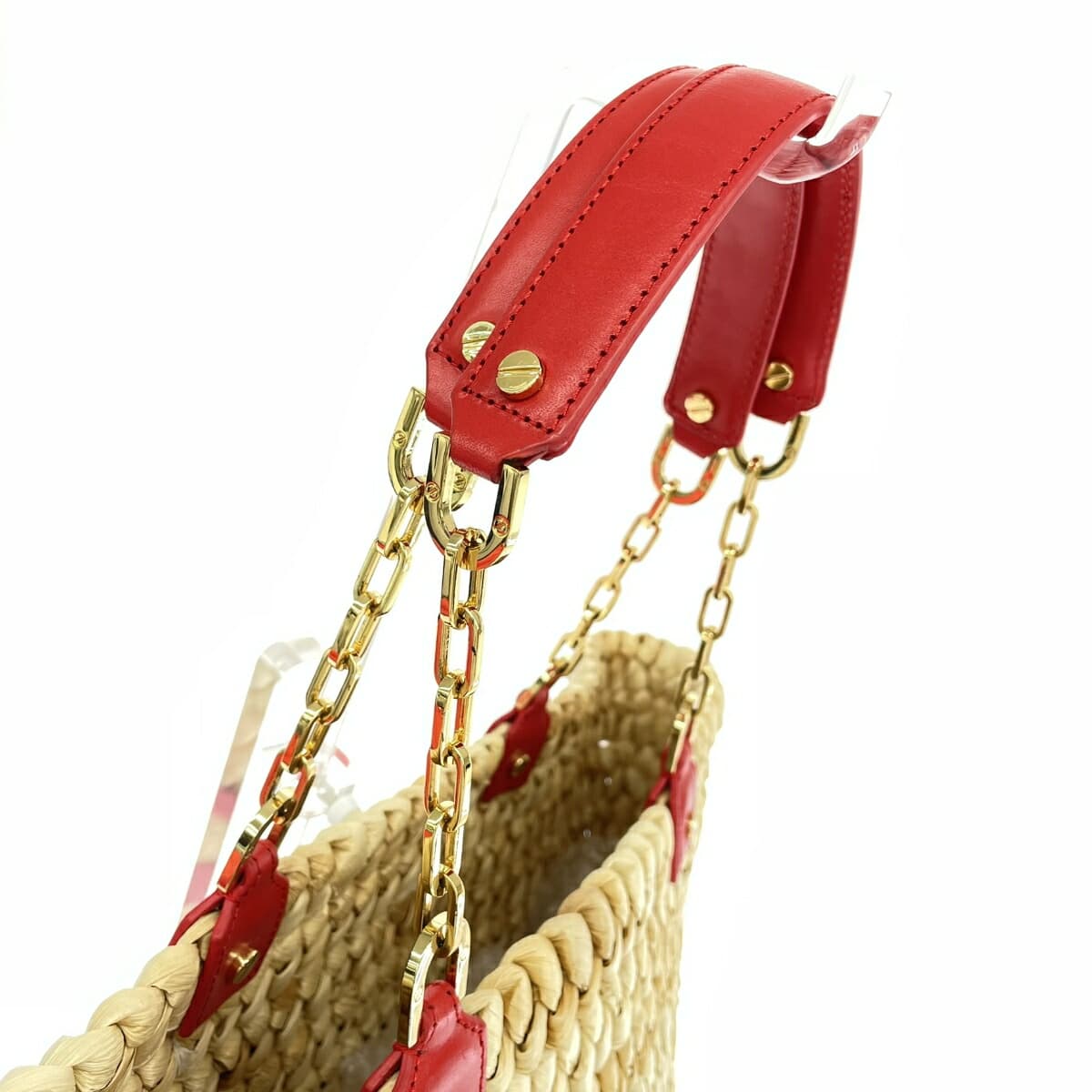 TORYBURCH Tote Bag Good Condition Red/Beige Women's Bag 4