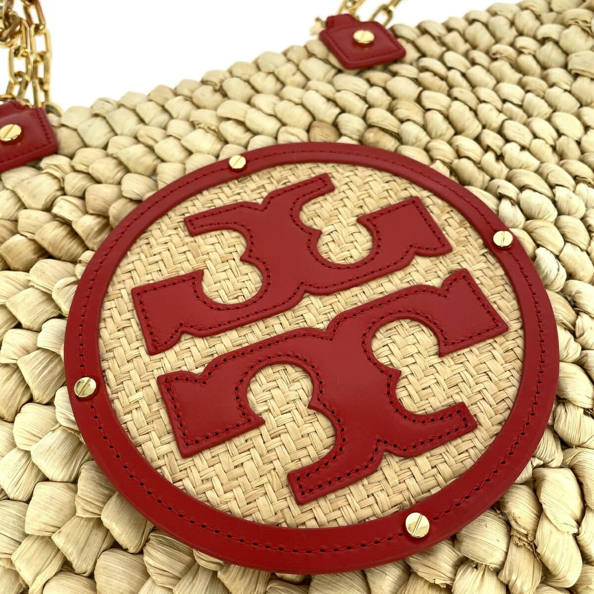 TORYBURCH Tote Bag Good Condition Red/Beige Women's Bag 6