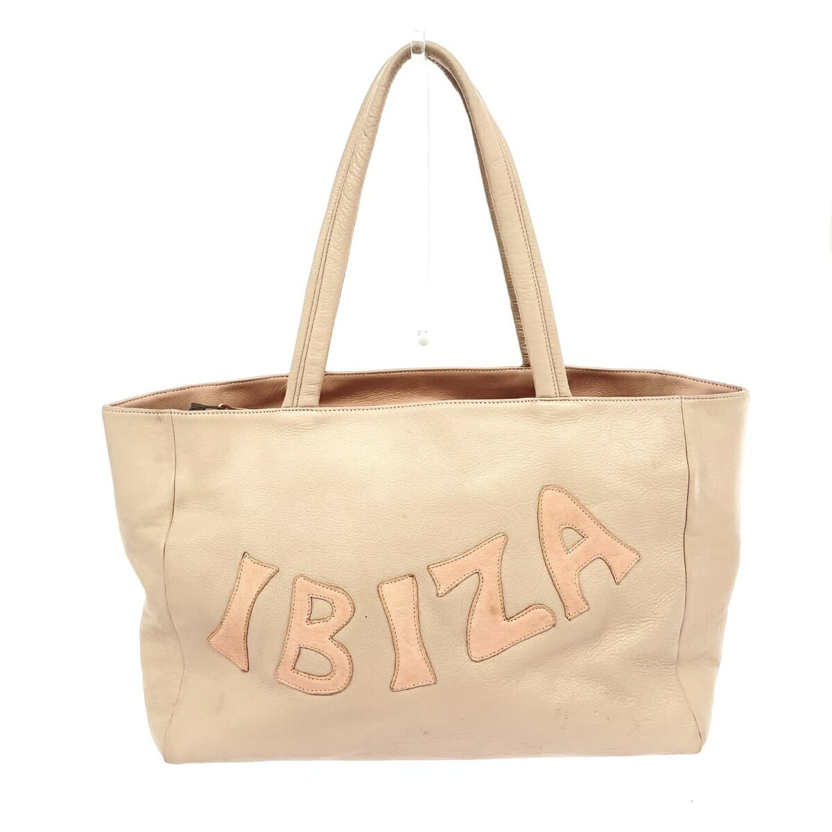 IBIZA Ibiza Tote Bag Leather Logo Women's Bag Salmon Pink