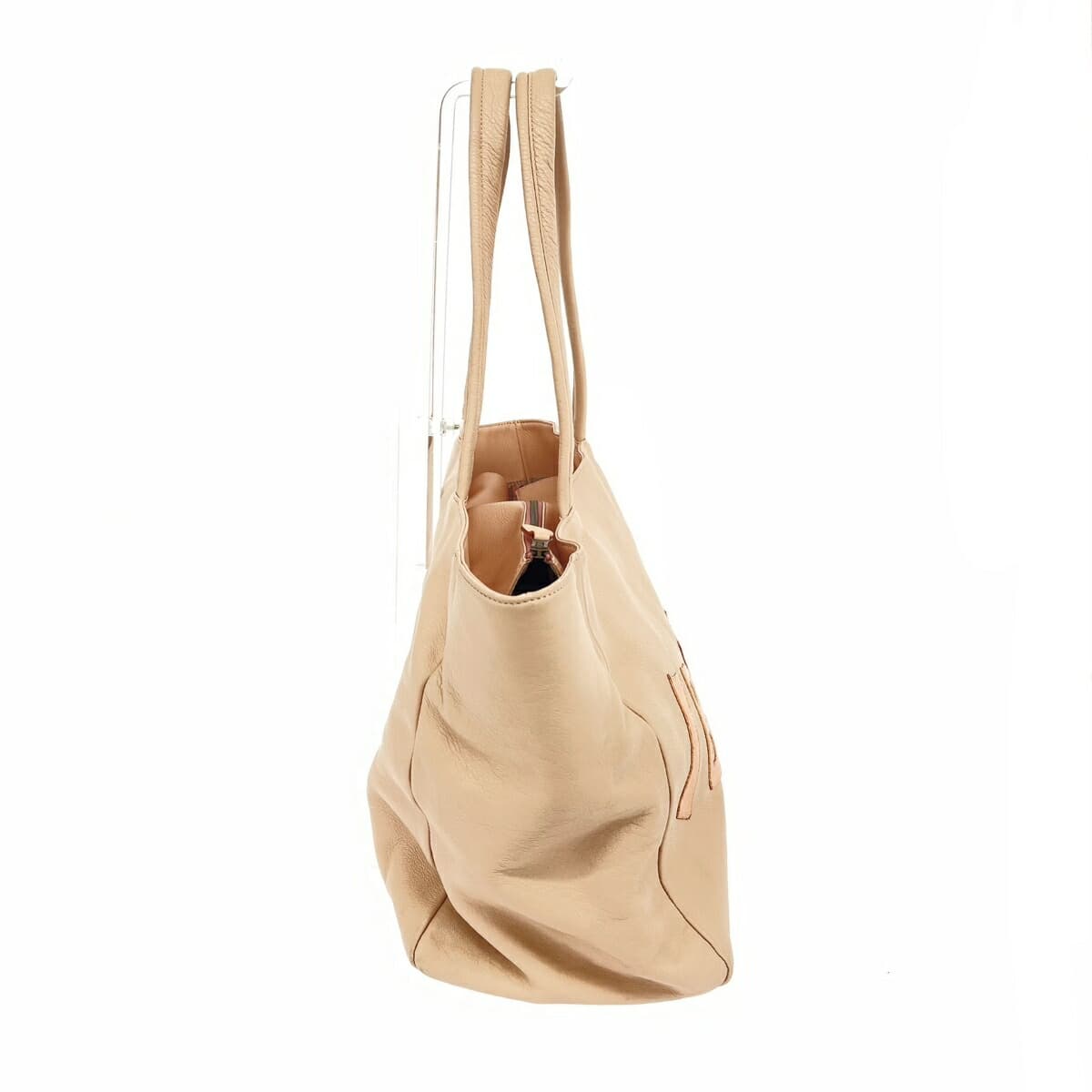 IBIZA Ibiza Tote Bag Leather Logo Women's Bag Salmon Pink 2