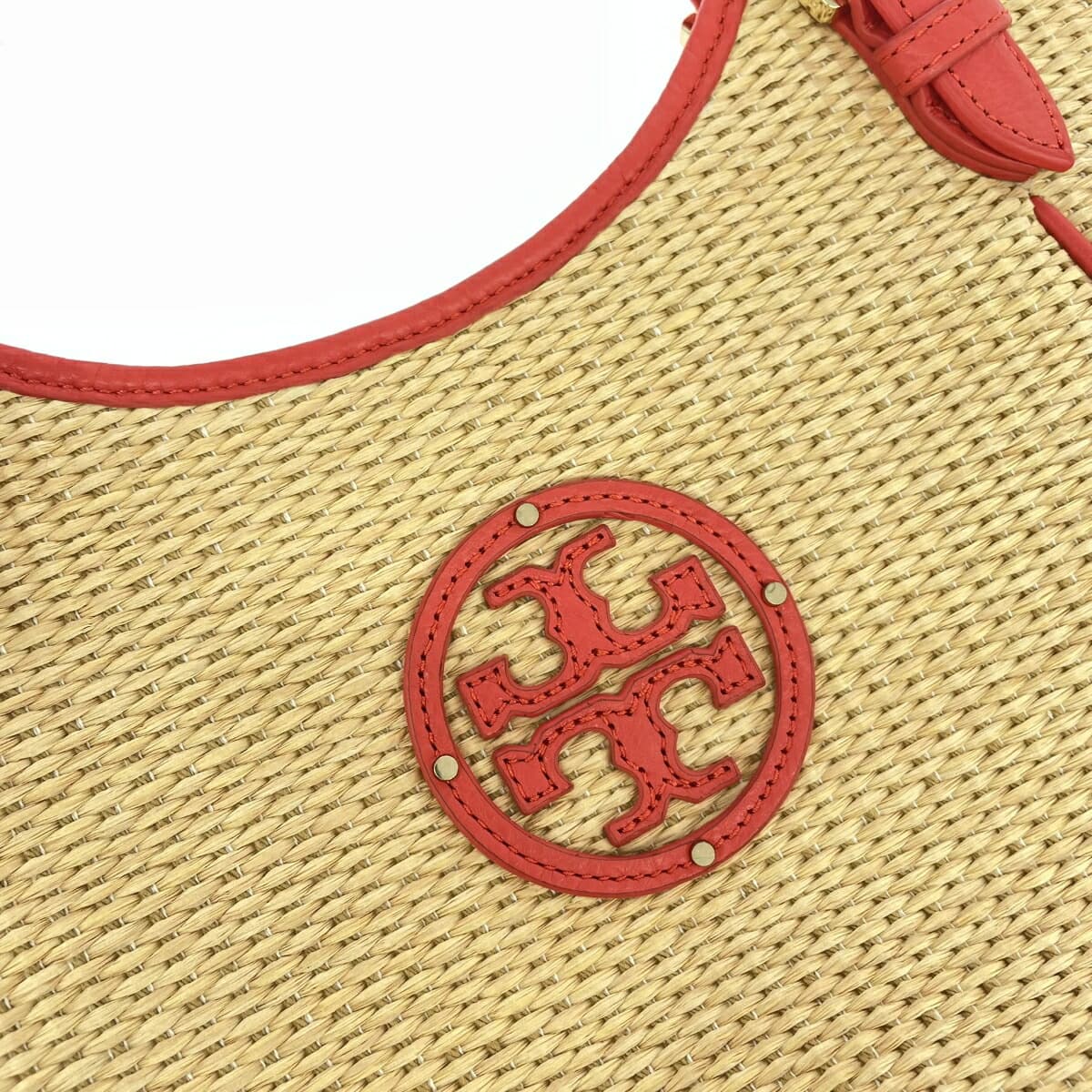 TORYBURCH Tote Bag Woven Bag Orange/Beige Women's Bag 7