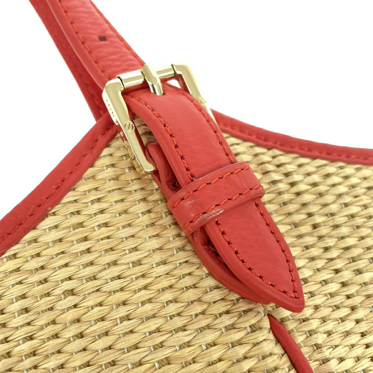 TORYBURCH Tote Bag Woven Bag Orange/Beige Women's Bag 9