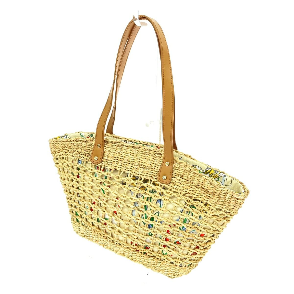 TORYBURCH Tote Bag Woven Bag Beige Women's Bag 3