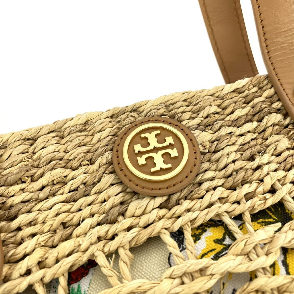 TORYBURCH Tote Bag Woven Bag Beige Women's Bag 6