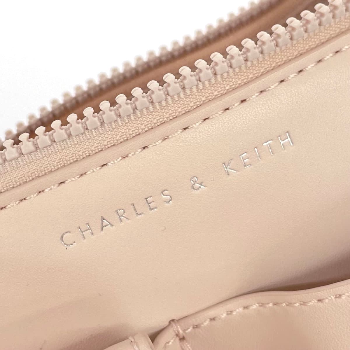 CHARLES&KEITH 2WAY Handbag Beige Vinyl × PVC Women's bag 7