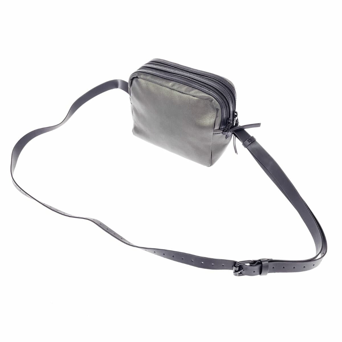 G-STAR RAW shoulder bag in good condition, metallic gray × ivory, leather, boa, women's crossbody bag 3