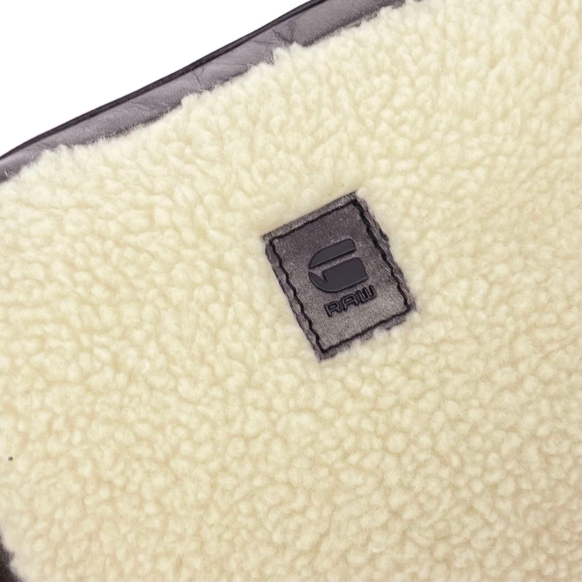 G-STAR RAW shoulder bag in good condition, metallic gray × ivory, leather, boa, women's crossbody bag 5