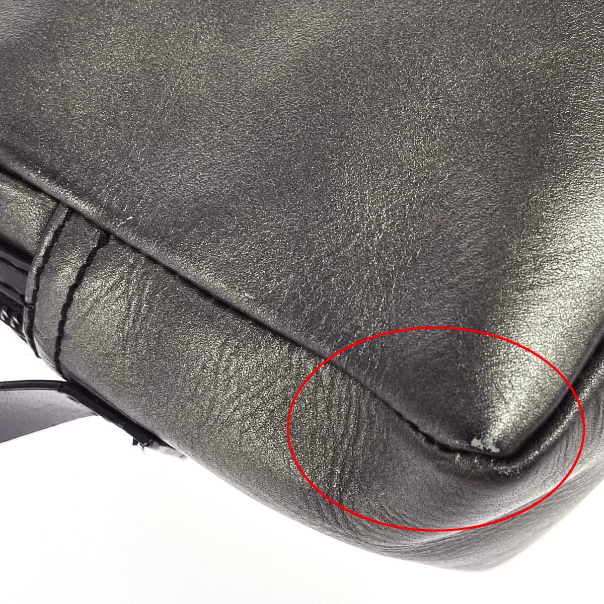 G-STAR RAW shoulder bag in good condition, metallic gray × ivory, leather, boa, women's crossbody bag 9