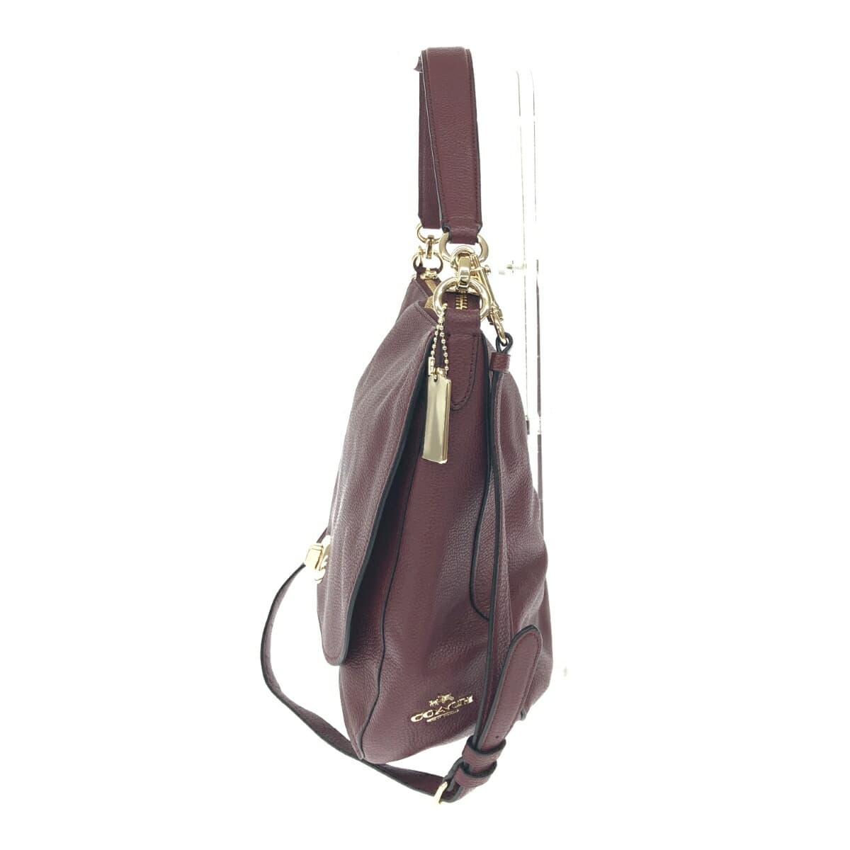 COACH 2WAY Shoulder Bag / 36762 Excellent Condition Turn Lock / Leather Bordeaux Ladies 2