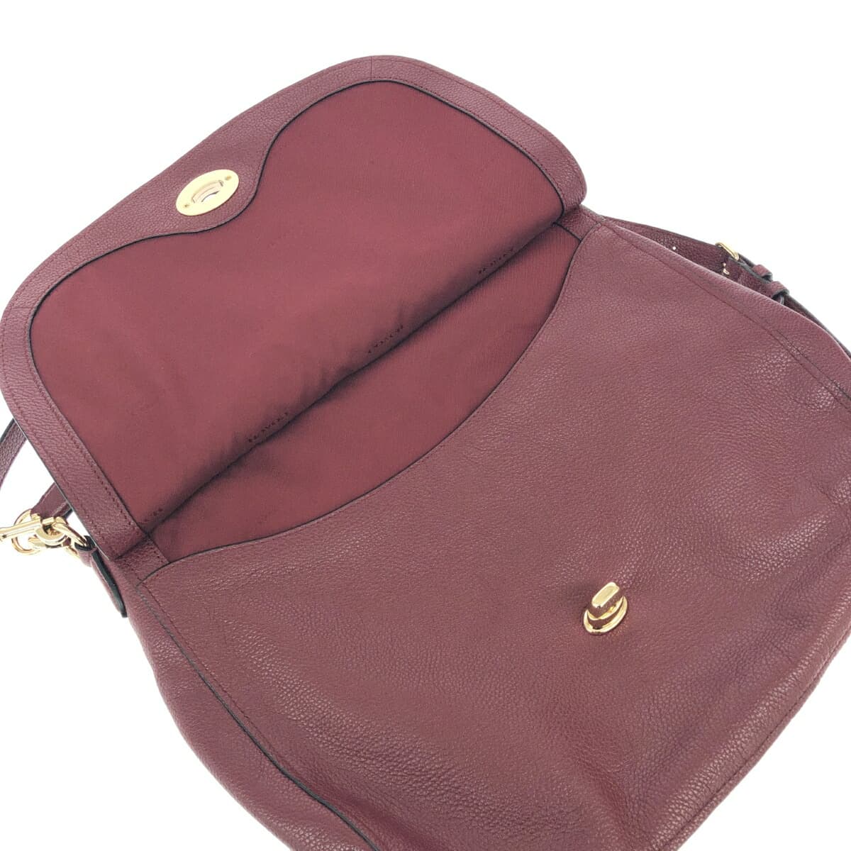 COACH 2WAY Shoulder Bag / 36762 Excellent Condition Turn Lock / Leather Bordeaux Ladies 5