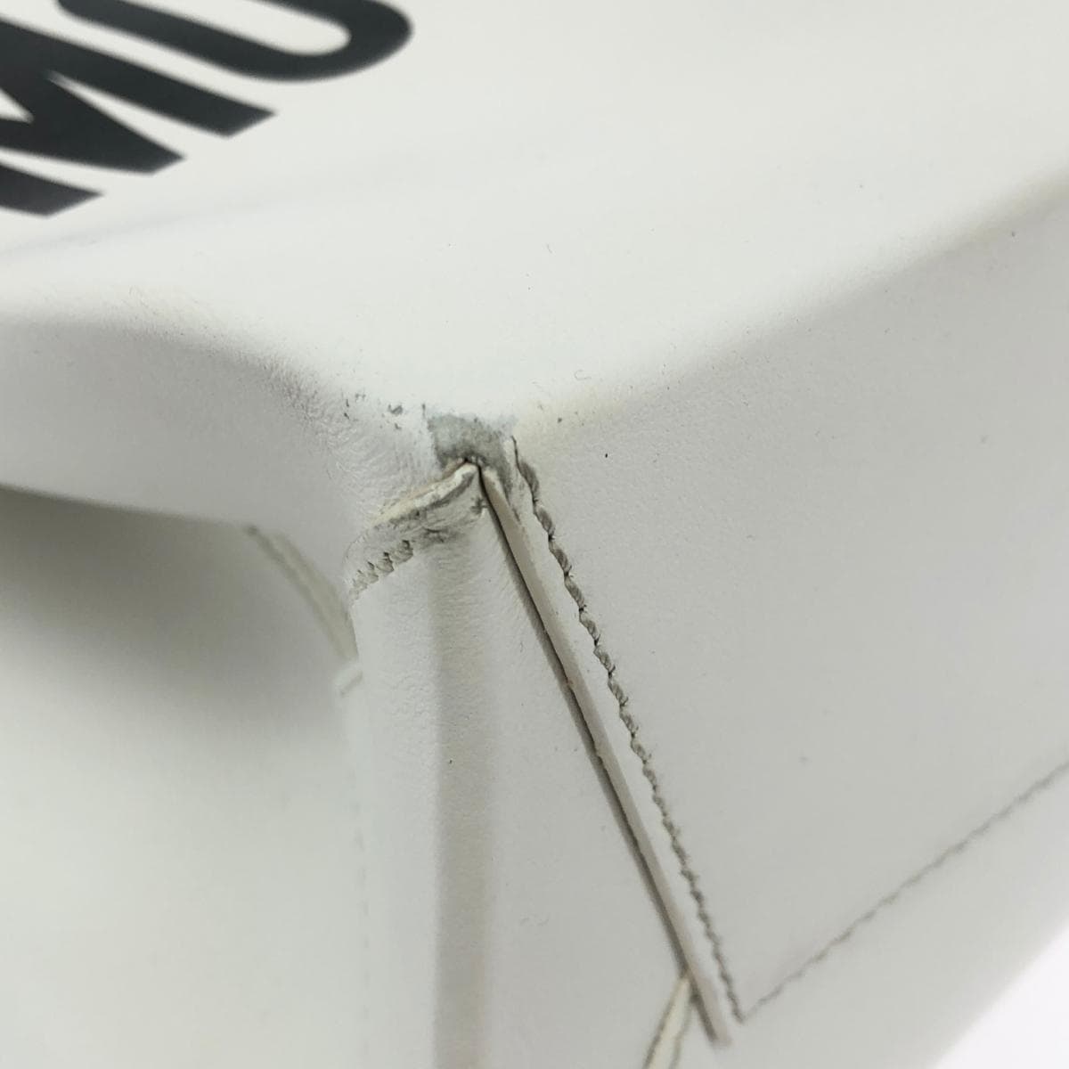 MOSCHINO 2WAY Bag Shopper / Leather White Ladies 10