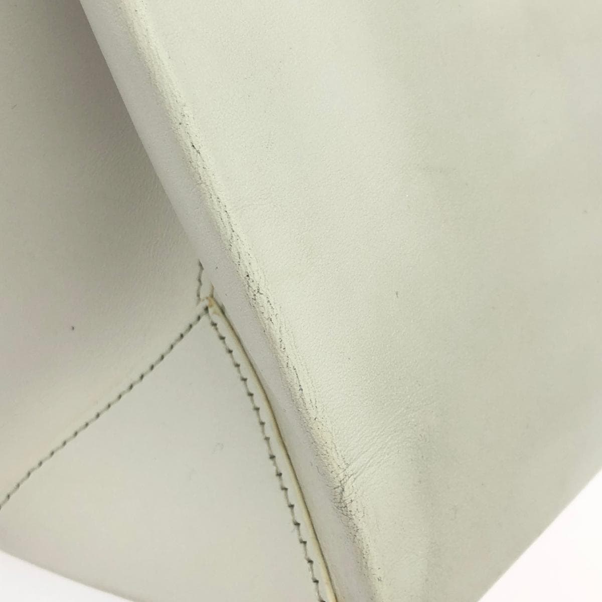 MOSCHINO 2WAY Bag Shopper / Leather White Ladies 8