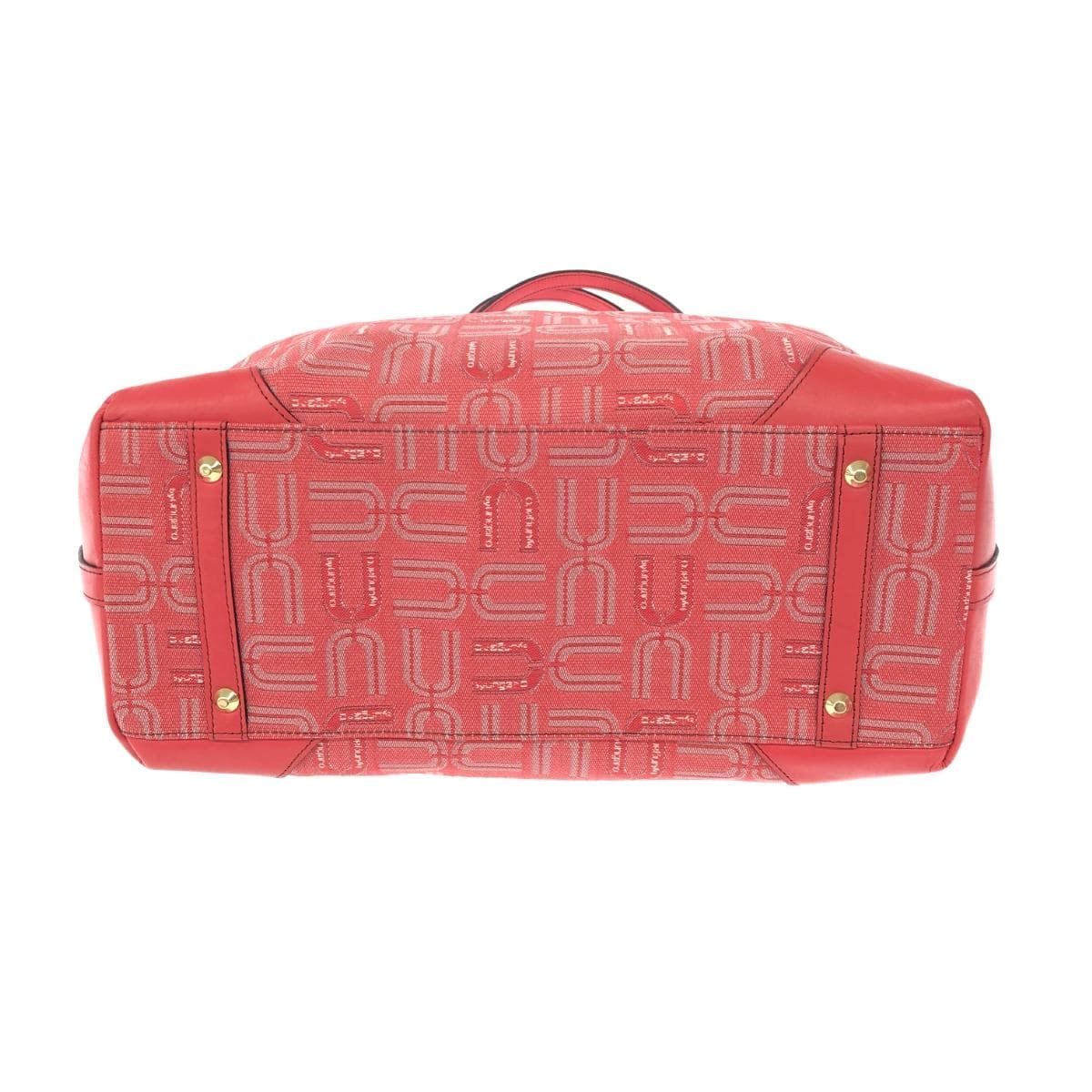 U by Ungaro tote bag in excellent condition, all-over logo/jacquard/coral pink for ladies 5