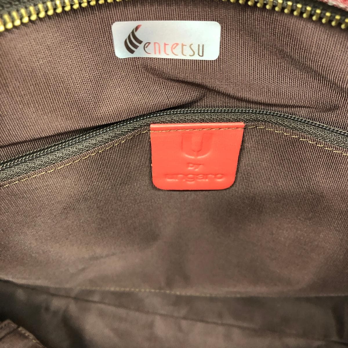 U by Ungaro tote bag in excellent condition, all-over logo/jacquard/coral pink for ladies 9