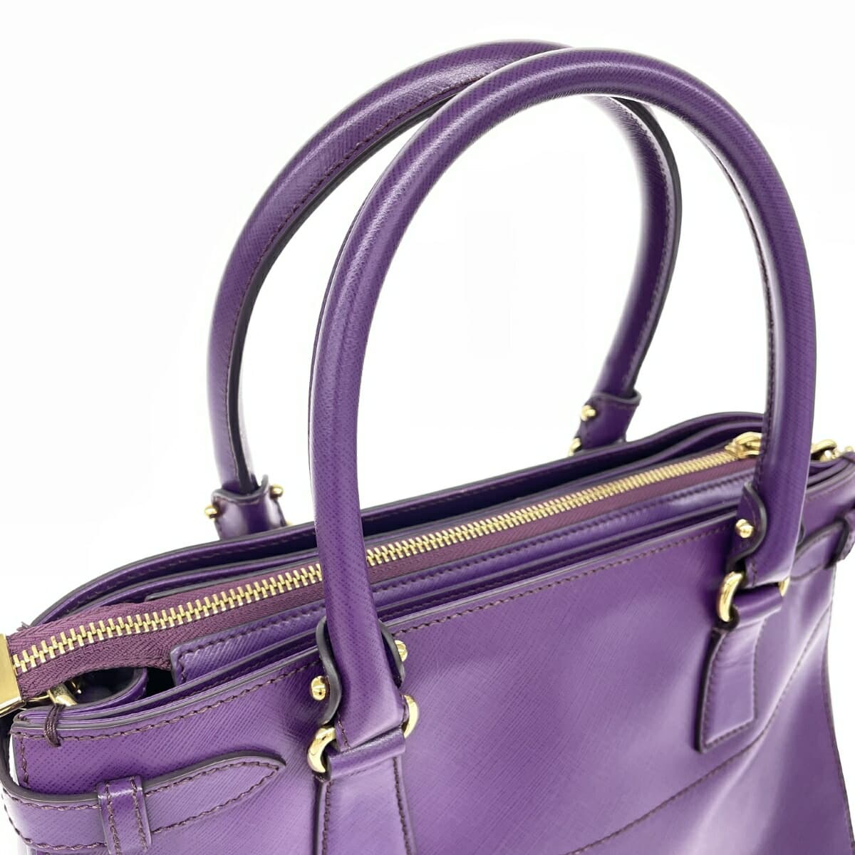 Salvatore Ferragamo 2WAY bag Gancini leather purple for ladies 4