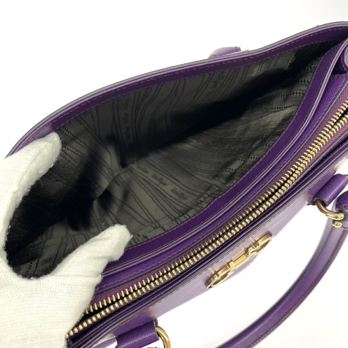 Salvatore Ferragamo 2WAY bag Gancini leather purple for ladies 7