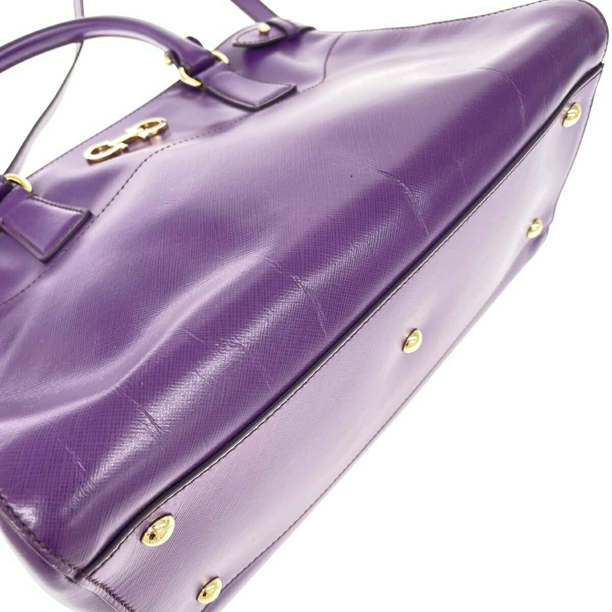 Salvatore Ferragamo 2WAY bag Gancini leather purple for ladies 9
